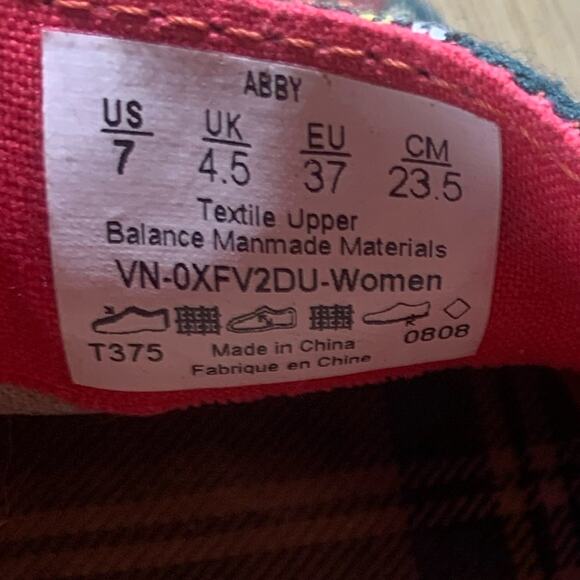 Vans Abby Slip On Loafer Flats Plaid Brown Boat Shoes Women’s Size 7 Sneakers - Picture 8 of 8